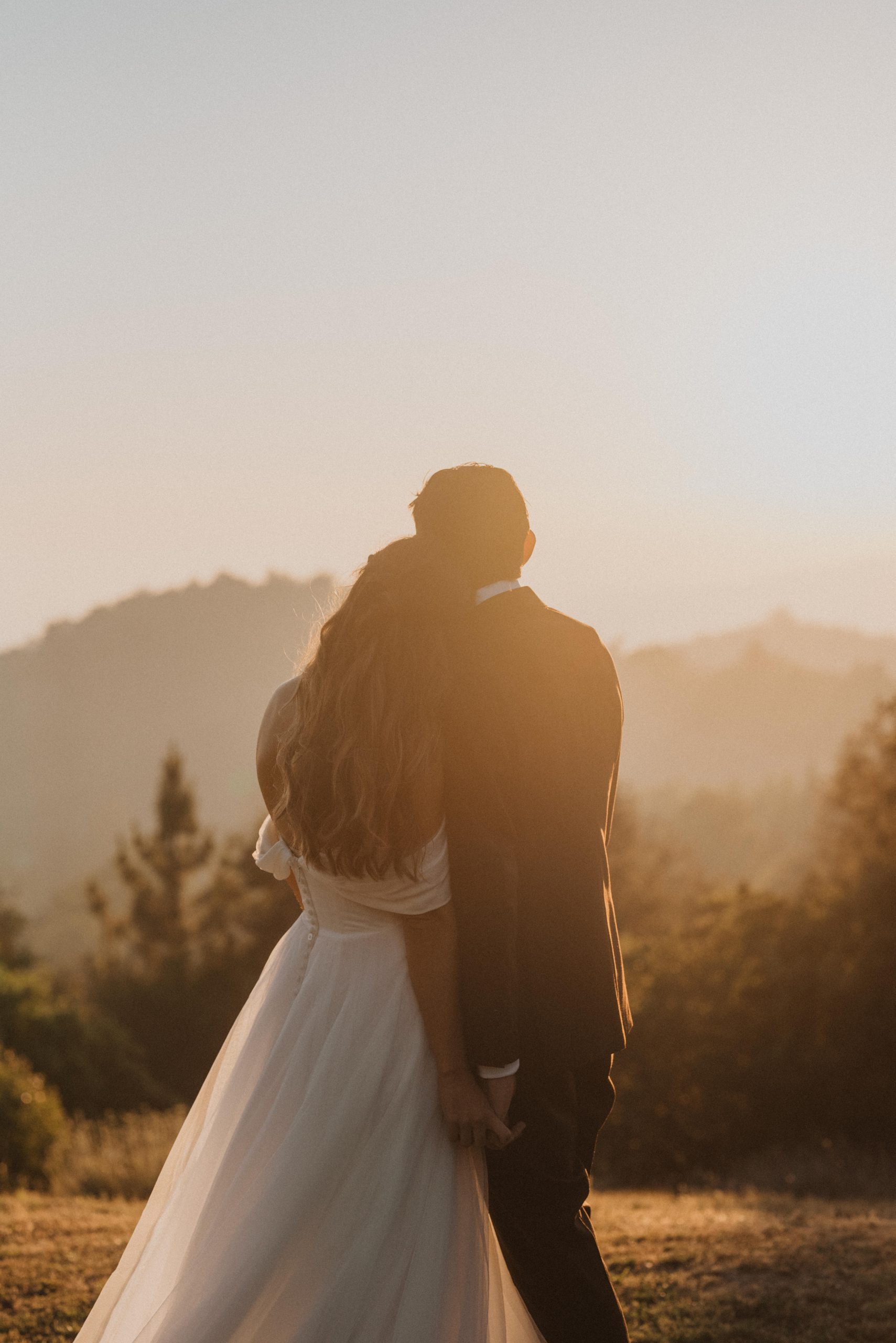 Bride and Groom Sunset Wedding Photos Sacred Mountain Ranch Wedding in Julian California