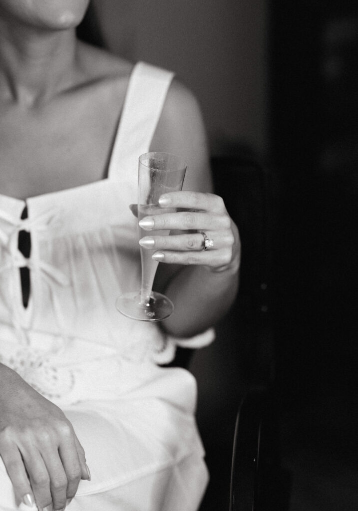 luxury wedding in the Columbia River Gorge at Wind Mountain Ranch, bride getting ready